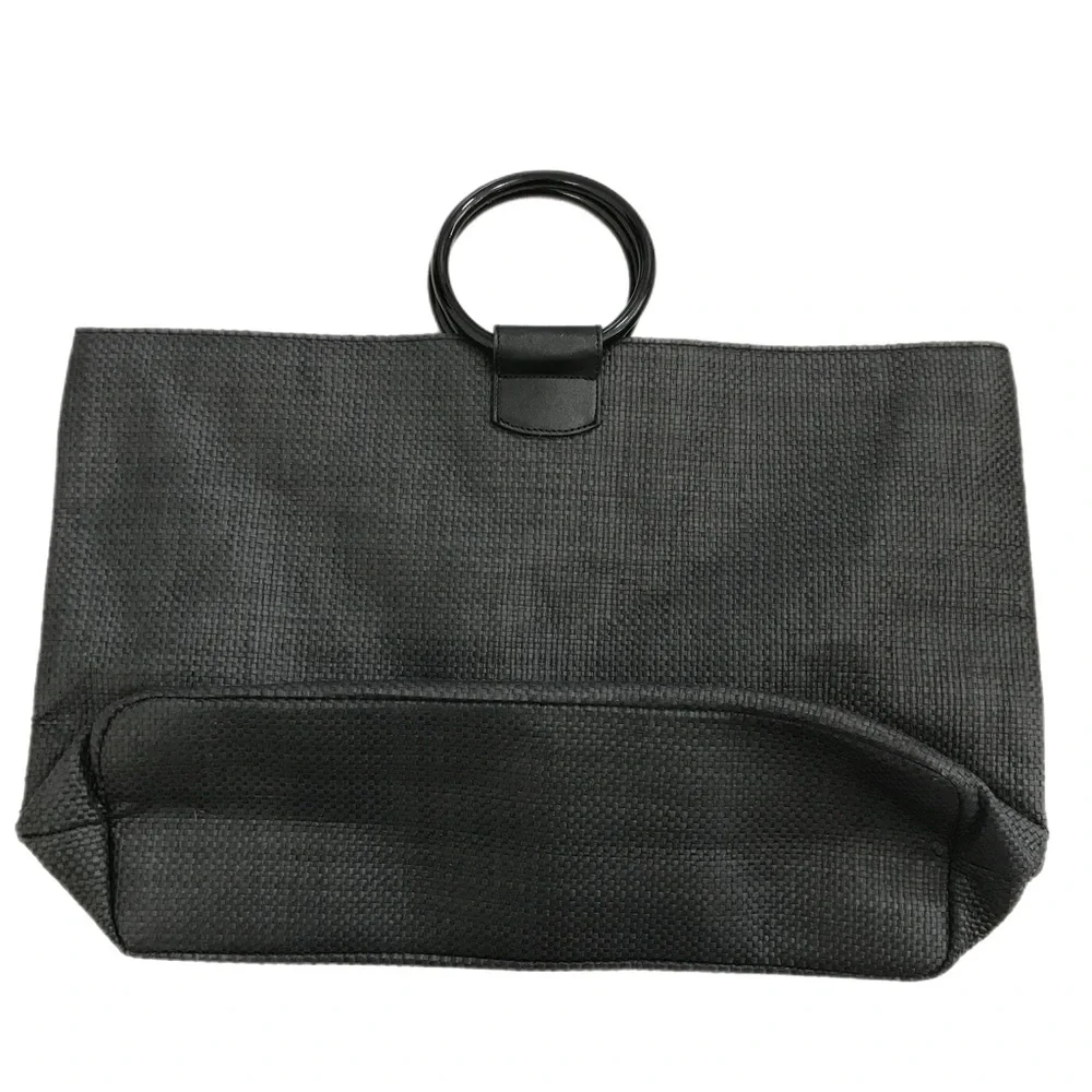 Kate Spade New York Black Woven Tote Beach Bag - Picture 3 of 6